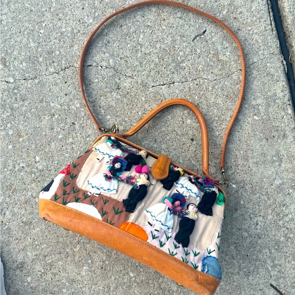 Handbags - T. Cappelli Plano Texas Hand Bag Shoulder Purse Southwest Print Doll Women's Vtg
